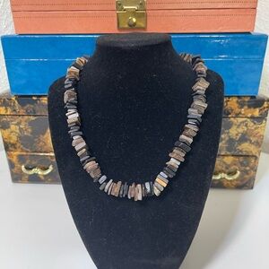 Puka Shell Multi-tone Brown Beaded Necklace